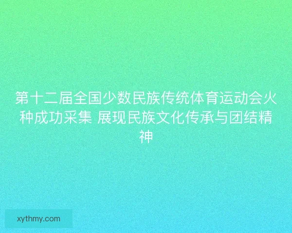第十二届全国少数民族传统体育运动会火种成功采集 展现民族文化传承与团结精神